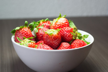 Photo session of fresh organic strawberries.