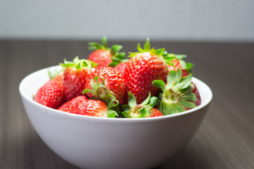 Photo session of fresh organic strawberries.