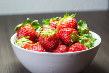 Photo session of fresh organic strawberries.