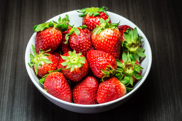 Photo session of fresh organic strawberries.