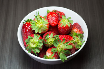 Photo session of fresh organic strawberries.