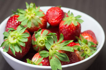 Photo session of fresh organic strawberries.