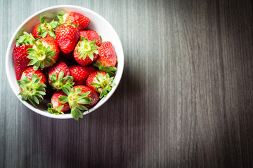 Photo session of fresh organic strawberries.