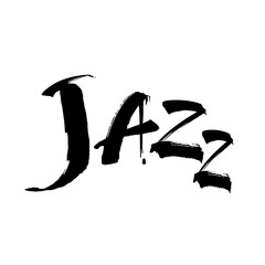 Jazz. Ink hand lettering. Modern brush calligraphy. Handwritten phrase. Inspiration graphic design typography element. Rough simple vector sign.