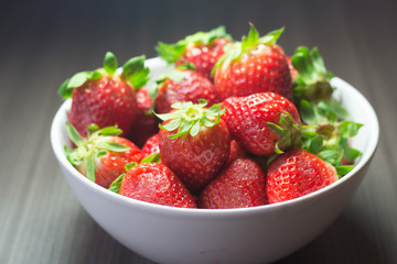 Photo session of fresh organic strawberries.