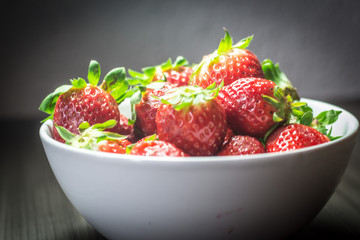 Photo session of fresh organic strawberries.