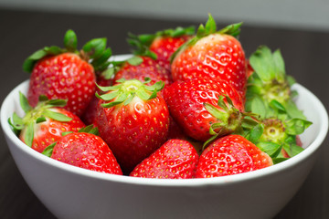 Photo session of fresh organic strawberries.