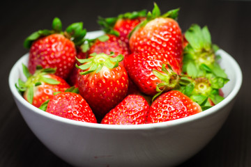 Photo session of fresh organic strawberries.