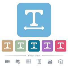 Adjust font width flat icons on color rounded square backgrounds