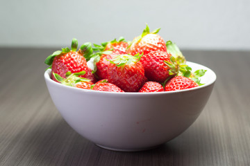 Photo session of fresh organic strawberries.