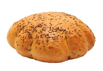 Traditional loaf of bread isolated on white