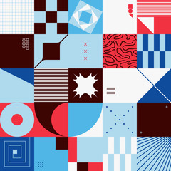 Obraz premium Brutalism Design Abstract Vector Pattern