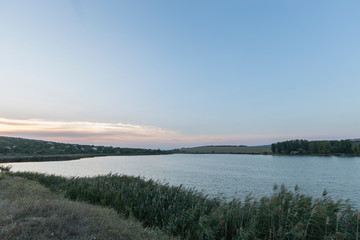 The beautiful summer landscape with a lake.