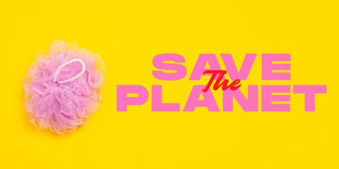 Bath cloth. Eco-friendly life - polymers, plastics things that can be replaced by organic analogues. Home style, choose natural products for recycle and not harmful to the environment and health.