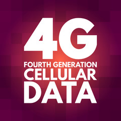 4G - fourth generation cellular data text, technology concept background