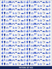 Pattern with 18 icons