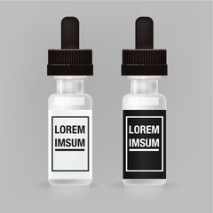 Blank vape liquid bottle mockup isolated