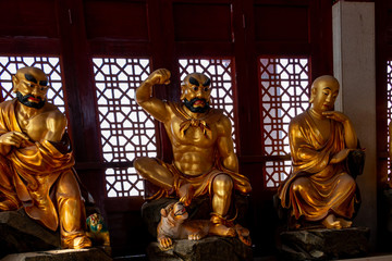 Chinese buddhist temple inside

