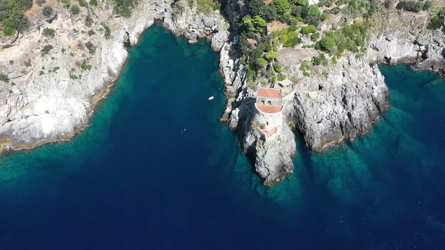 Praiano Positano Aerial View Drone Riprese aeree Costa Italia Sorrento
