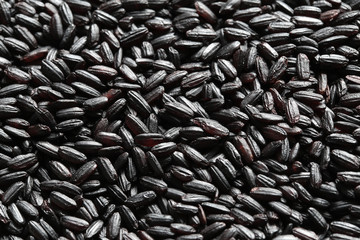 Black Venus Integral Rice Grains closeup background texture, macro photography from above © REC and ROLL
