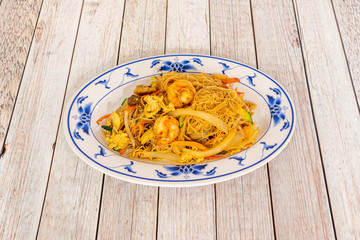 rice noodles with prawns
