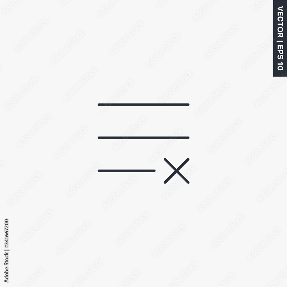 Poster delete list, linear style sign for mobile concept and web design