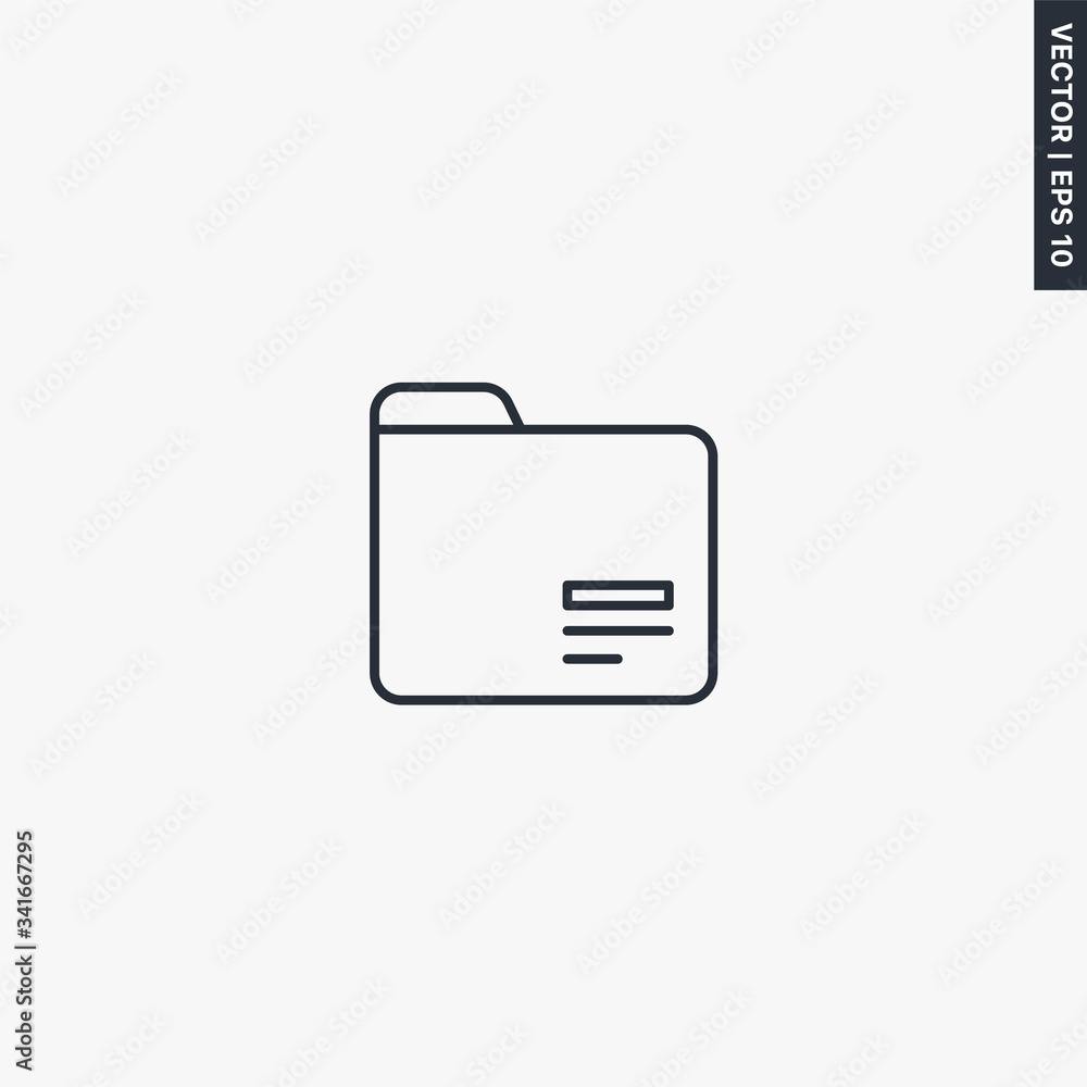 Aufkleber folder, linear style sign for mobile concept and web design