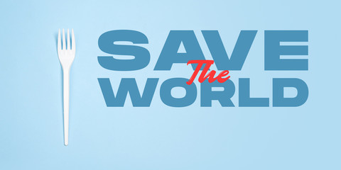 Fork. Eco-friendly life - polymers, plastics things that can be replaced by organic analogues. Home style, choose natural products for recycle and not harmful to the environment and health.