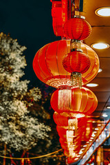 Traditional Chinese red lanterns ( balls). Beijing, China.