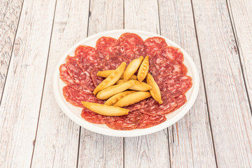 acorn-fed Iberian salchichón dish