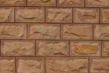 A traditional brick wall made of stone in india