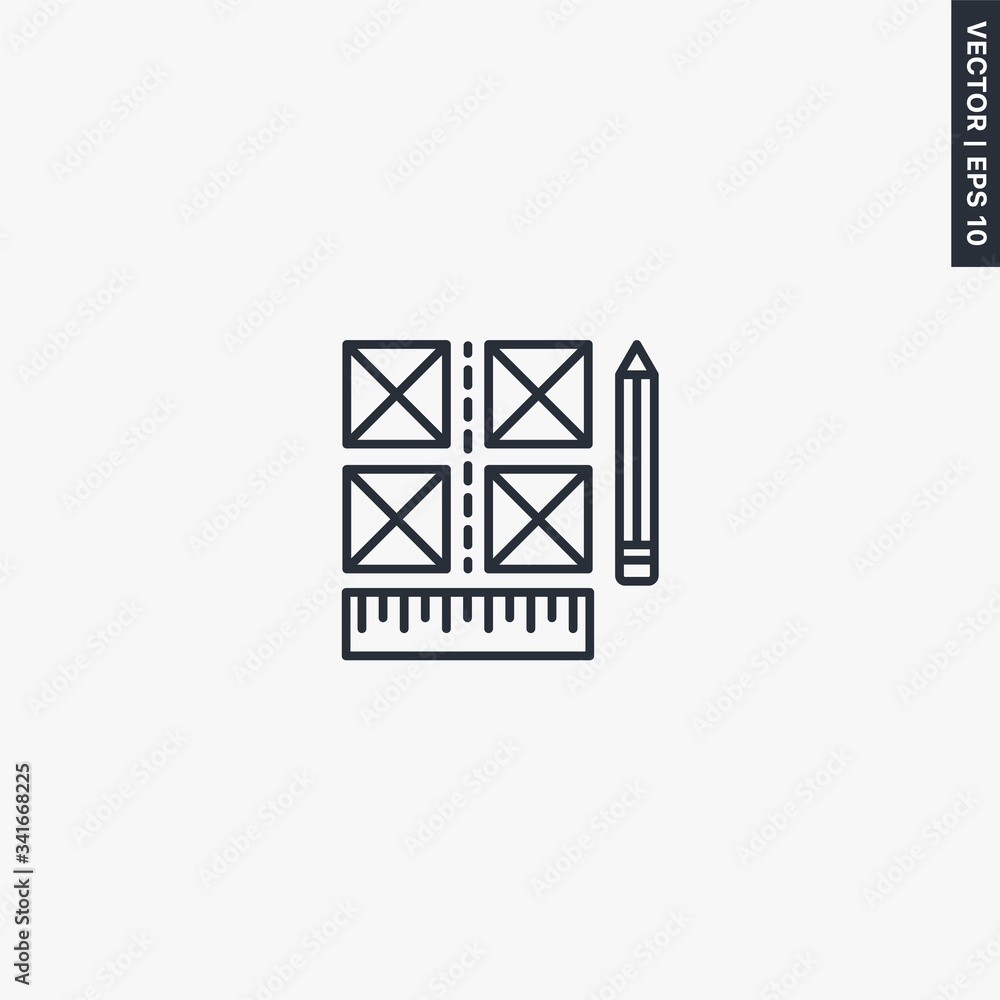 Poster layout, linear style sign for mobile concept and web design