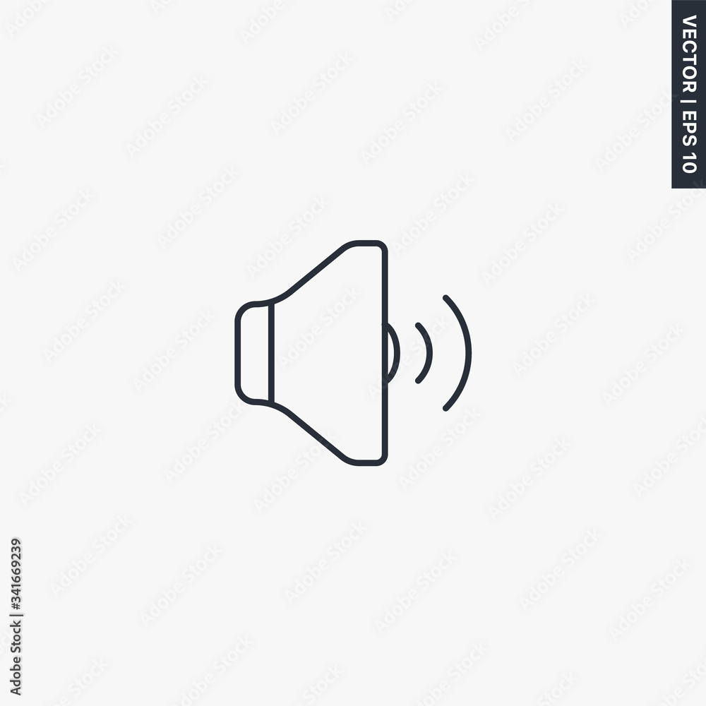 Poster medium volume, linear style sign for mobile concept and web design