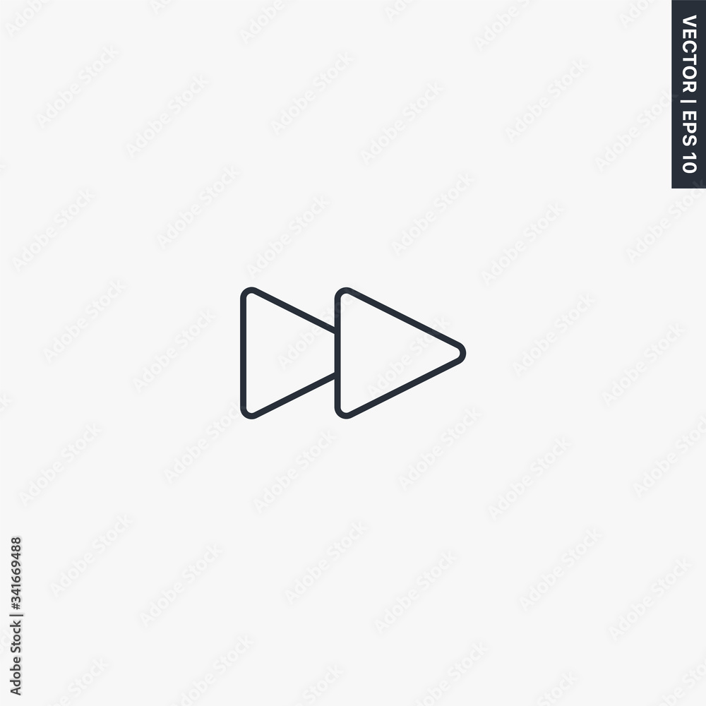 Poster next, linear style sign for mobile concept and web design