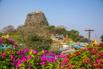 The top of famous Mount Popa, Myanmar - obrazy, fototapety, plakaty