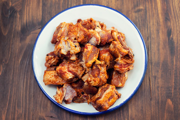 lamb marinated with red pepper, garlic and black pepper