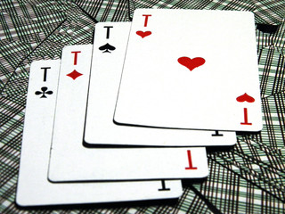 Playing cards and money