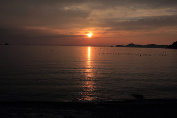 Obraz premium 室手海岸 夕日
