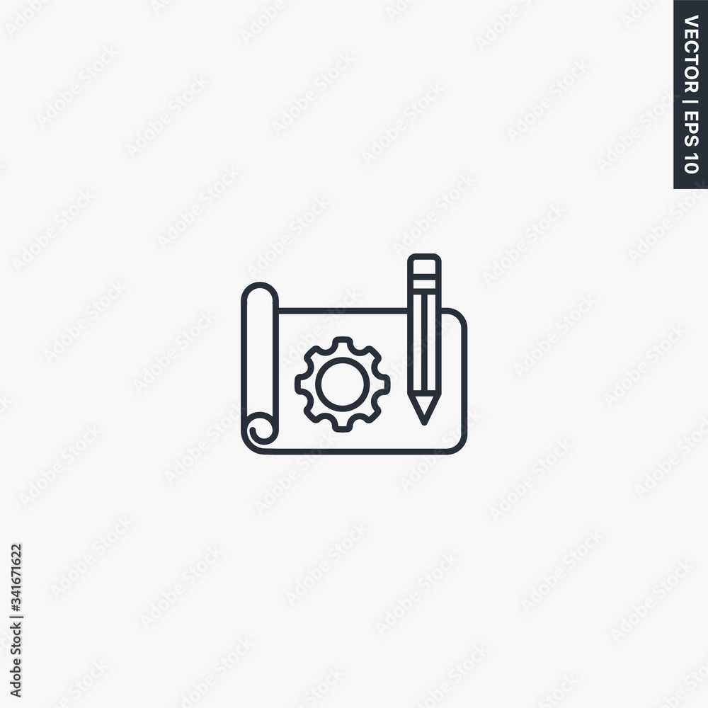 Aufkleber sketch, linear style sign for mobile concept and web design