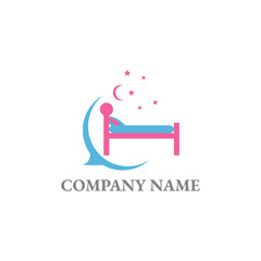 Bed and Sleep Logo Vector Inspiration