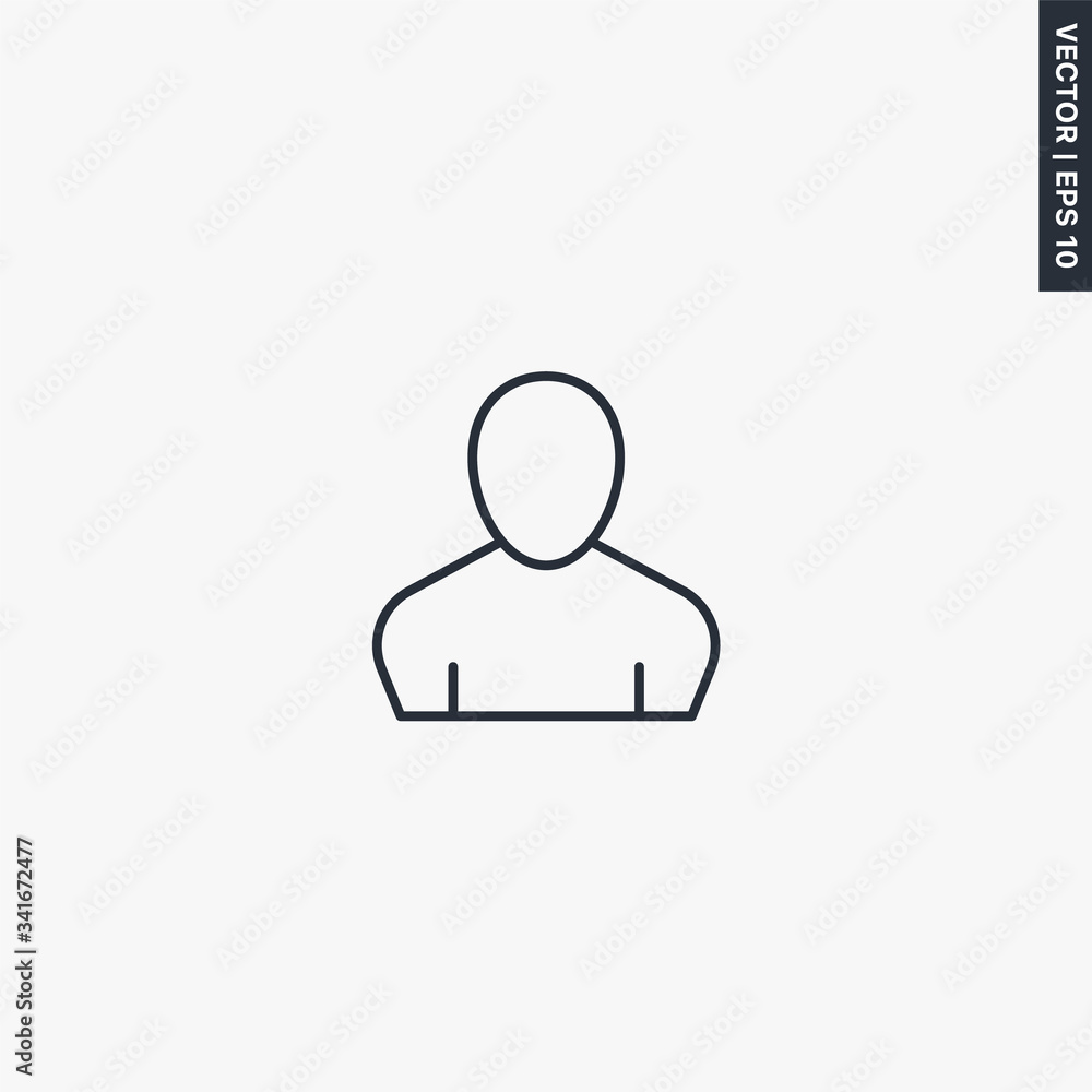 Poster user, linear style sign for mobile concept and web design