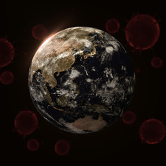 World Corona Virus Mockup 3D Rendering Design