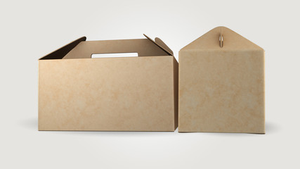 Paper Box Mockup 3D Rendering Design