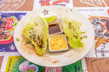 vegetable taco with salsa