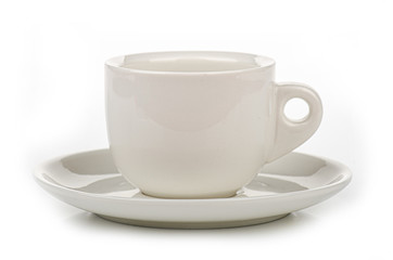 a white espresso up on a white background, isolated