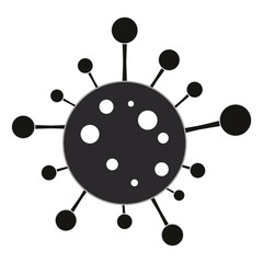 Coronavirus 2019 nCoV icon. Black on white background isolated. Vector