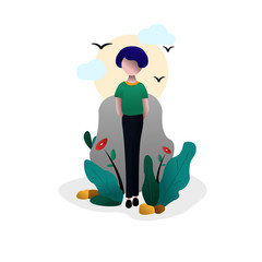 character vector illustration of a girl.