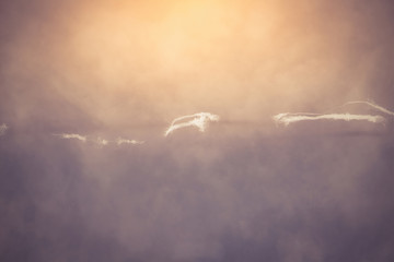 flying over the clouds