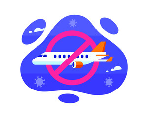 A Flight Ban During The Coronavirus Pandemic Outbreak Illustration