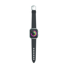 Silver smart watch with activity app.